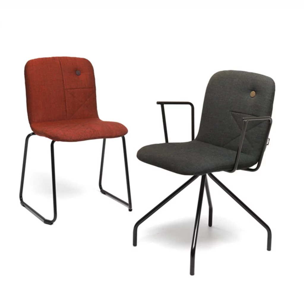 LoOok Industries Tiny T chairs red and black for office space