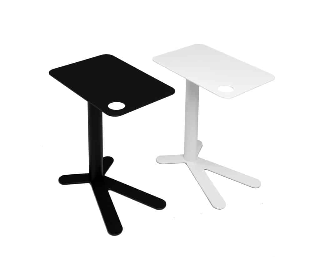 LoOok industries height adjustable space chicken side table black and white