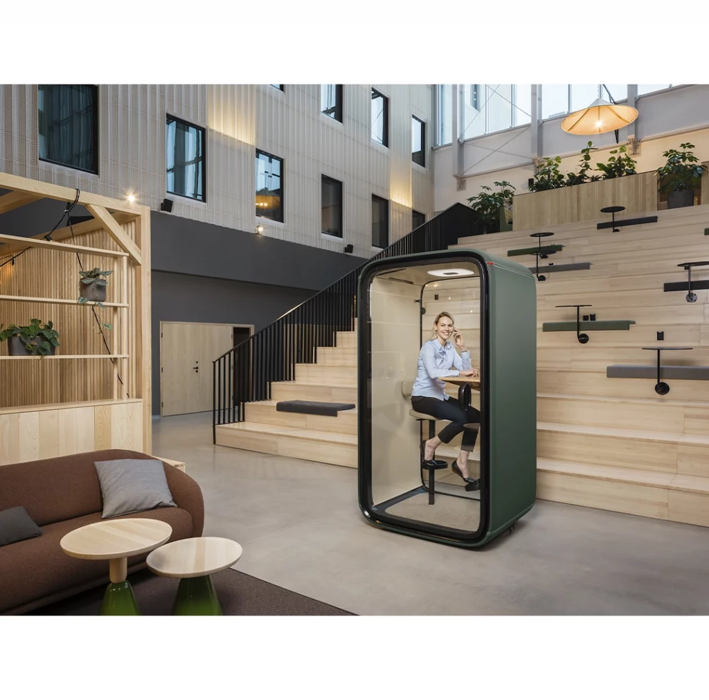 Framery one private pod in use at office