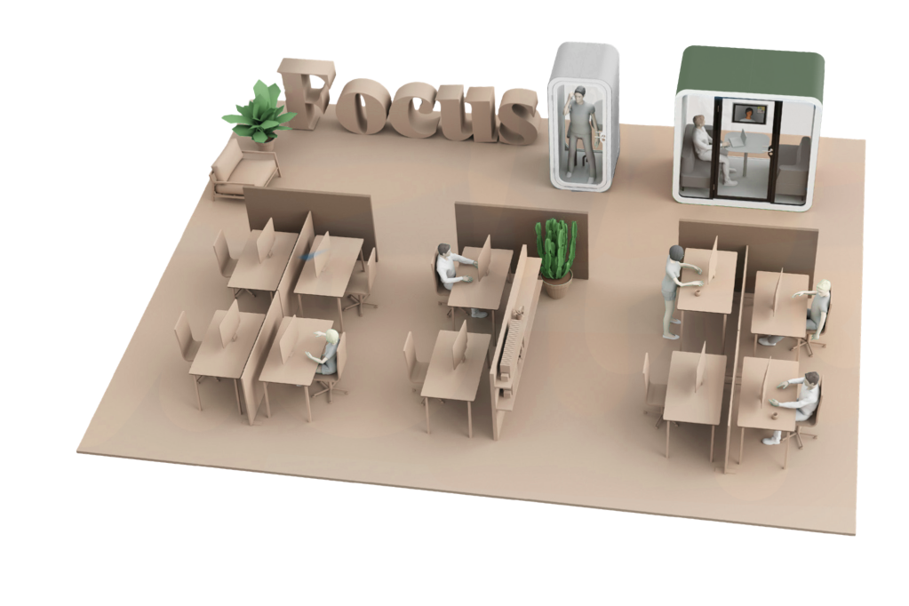 Open plan office 3D model