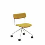 Office chair with 4 leg base and castors no armrests