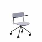 Office chair with 4 leg base and castors short armrests