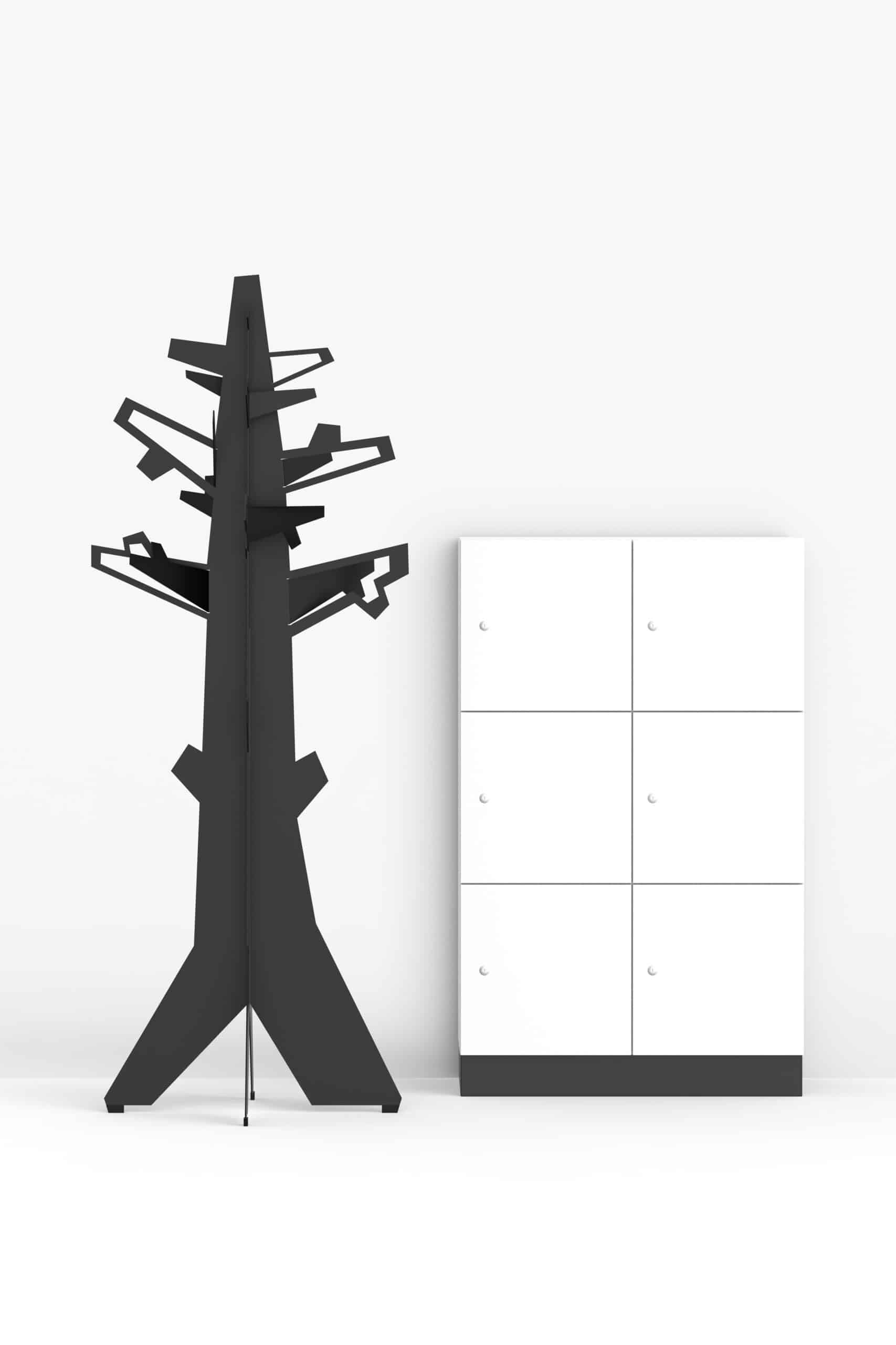 Functionals Forest For The Trees coatstand black + Aquarius locker white (1)
